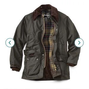 Barbour Men's Dark Green Waxed Field Jacket(jacket only-vest sold separately)